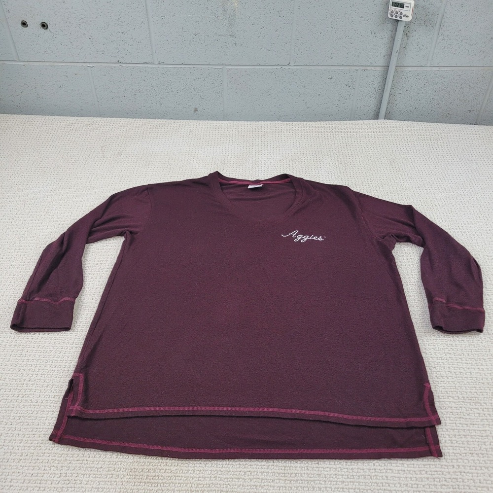 Texas A&M‎ Shirt Womens XL Purple Aggies University Long Sleeve Fleece Top